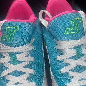 Jordan Kids' Teal and Pink Sneakers